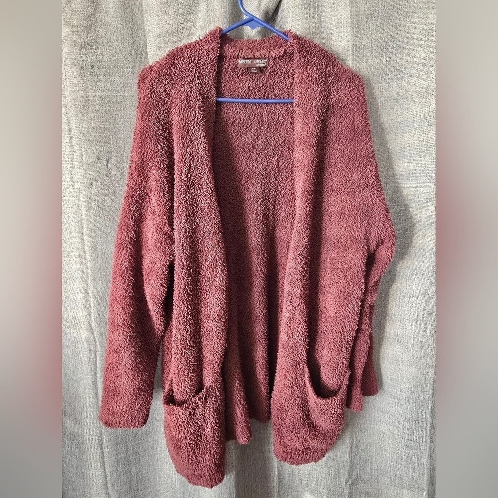 Barefoot Dreams Cozychic So-Cal Cardigan Sweater Sz S/M Dusty Rose
